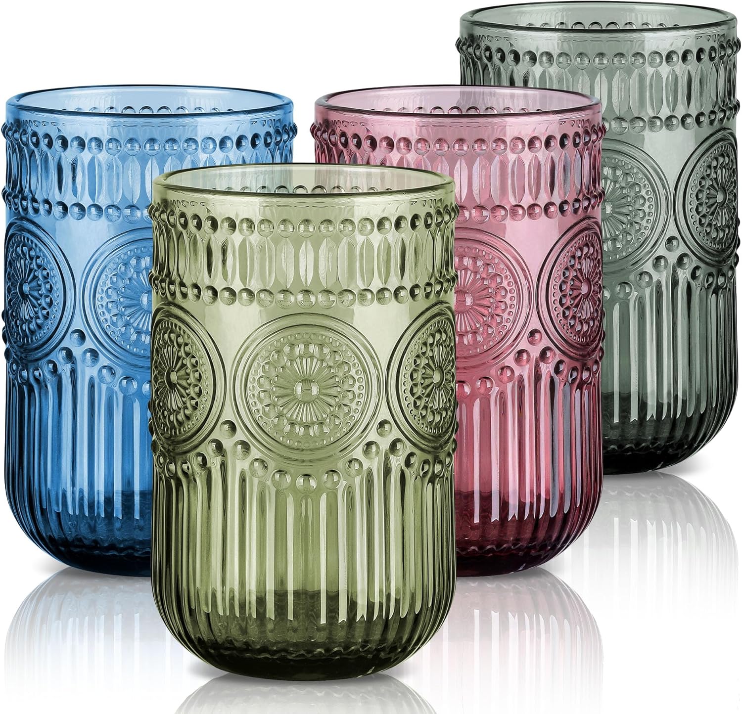 Lot de 4 Verres Tumblers Tournesol – Verre Épais et Élégant Vendos85 - Mathon