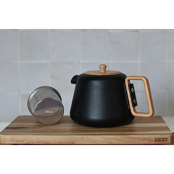 Théière Viggo en fonte et bois d