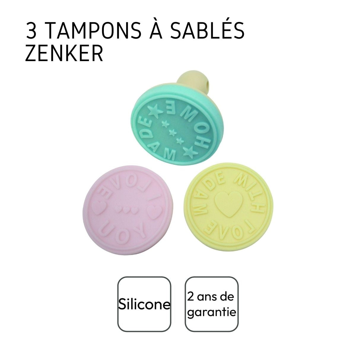 Lot de 3 tampons à pâtisserie pour biscuits Zenker Zenker - Mathon - 4