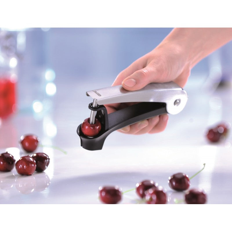 Dénoyauteur de cerises dropio en acier inoxydable et plastique Gefu - Mathon - 2