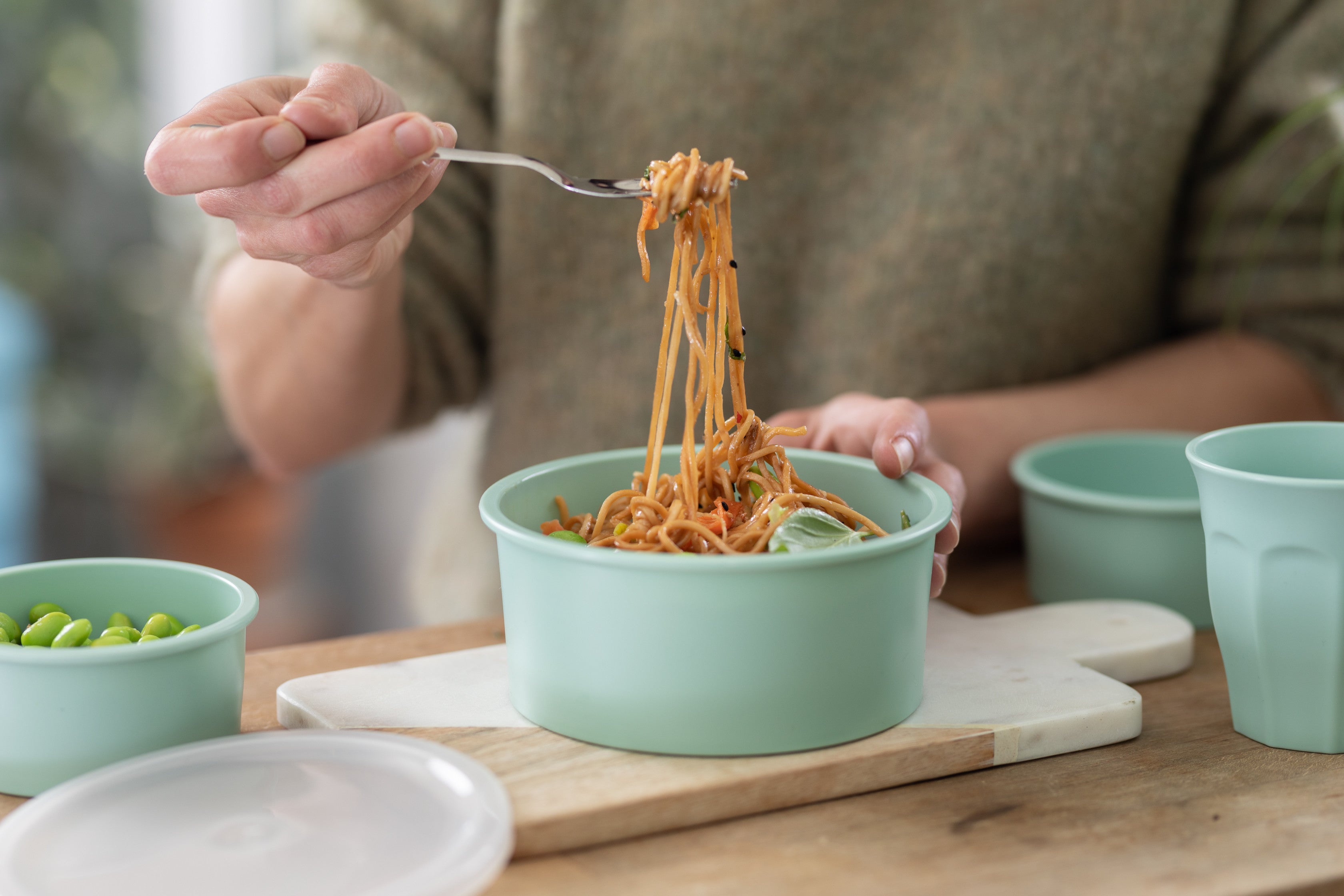 6Pcs - Bol Phoenix en plastique RPET réemployable vert d