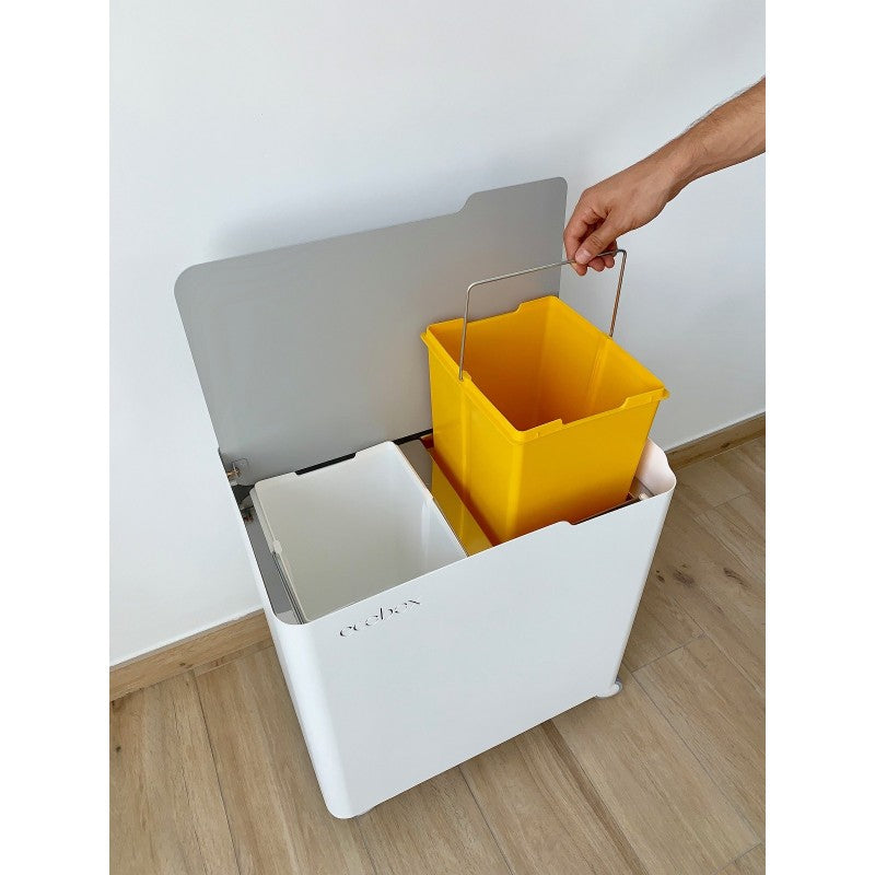 Poubelle pour tri sélectif modulable, fermeture douce, 40 litres, ecobox-top Don Hierro - Mathon - 7