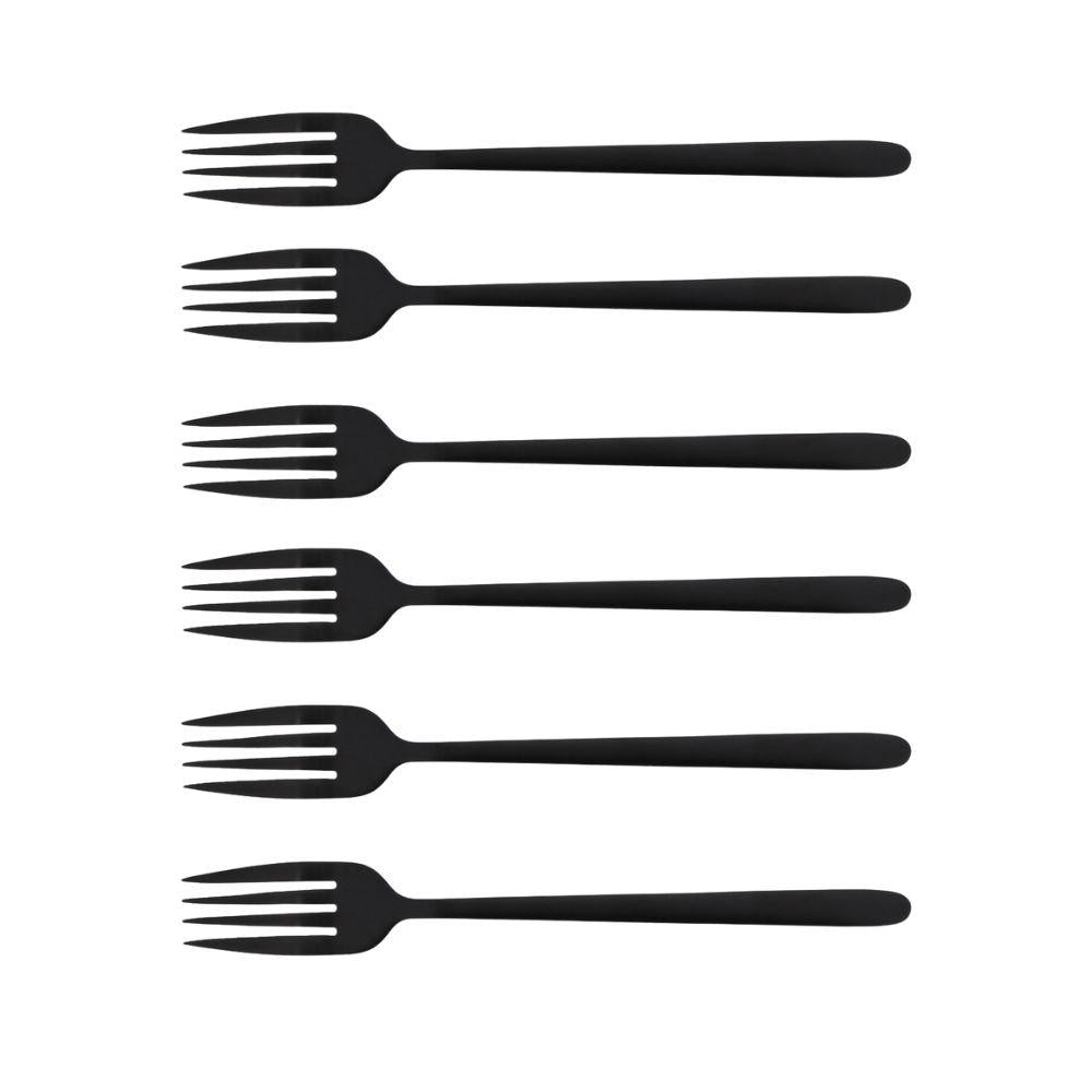 Fourchette de table Anuradha noire (lot de 6) Jean Dubost - Mathon - 1