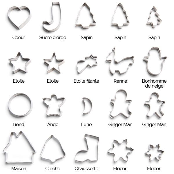Set de 20 emporte-pièces de noël en inox Mathon - Mathon - 1