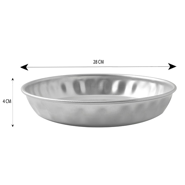 Lot moule à cake rectangulaire 30 cm et moule à tarte rond 28 cm en acier inoxydable  Steel Pan - Mathon - 3