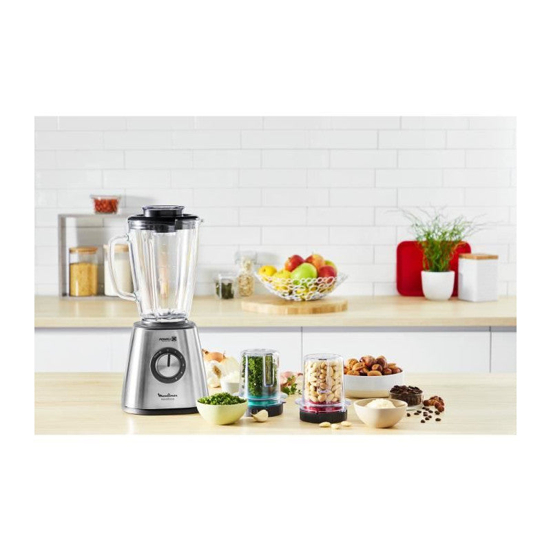 Moulinex blender mixeur, puissance 800 w, lames inox, 5 vitesses, bol verre thermique 1,75 l Seb - Mathon - 4