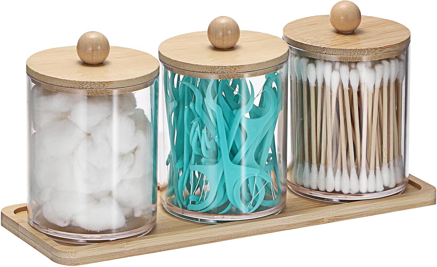 Organiseur Coton-Tige Acrylique Transparent avec Couvercle Vendos85 - Mathon