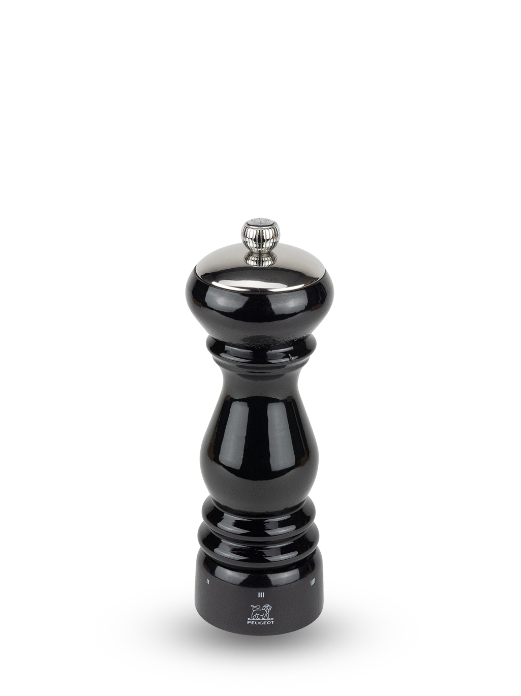 Paris Icône Moulin à sel manuel en bois laqué noir, u