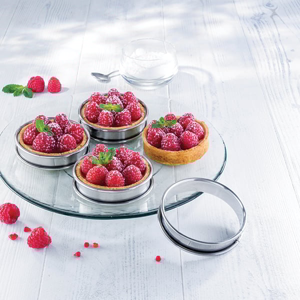 Set de 4 cercles à tartelette inox 8 cm Mathon - Mathon - 1