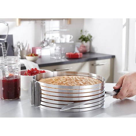 Cercle à trancher génoise extensible en inox 24 à 30 cm Mathon - Mathon - 1