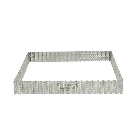 Cercle à tarte perforé carré cannelé 23 cm De Buyer - Mathon - 1
