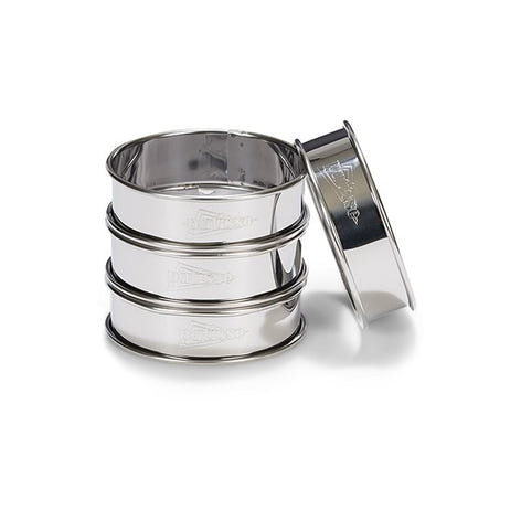 4 cercles à tarte inox 8 cm Patisse - Mathon