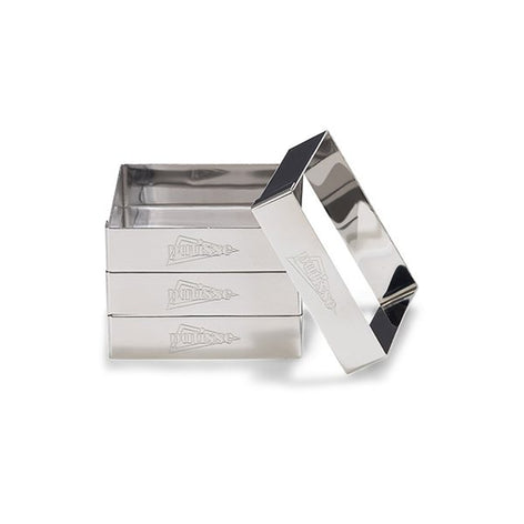4 cadres à tarte inox 8 cm Patisse - Mathon