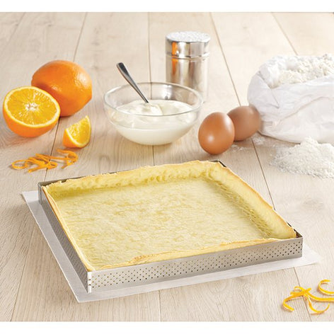 Cercle à tarte perforé carré 17,5 cm De Buyer - Mathon - 1