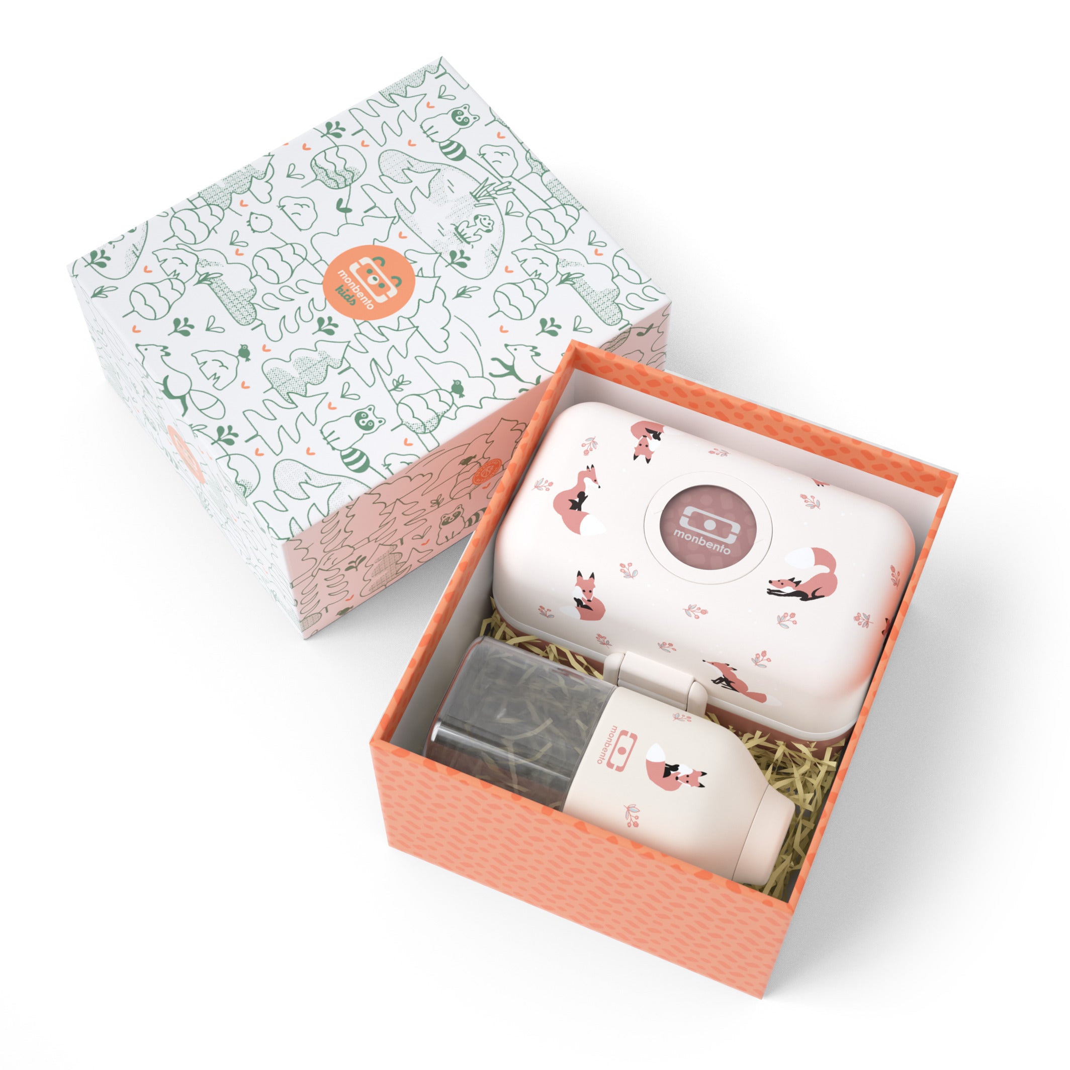 Coffret cadeau enfants lunch box compartimentée Tresor cannelle Fox 800ml Monbento - Mathon - 1