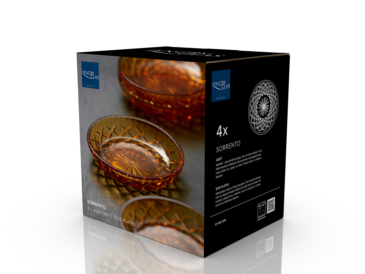 Ensemble de 4 assiettes SORRENTO 16cm Ambre Lyngby Glas - Mathon - 4