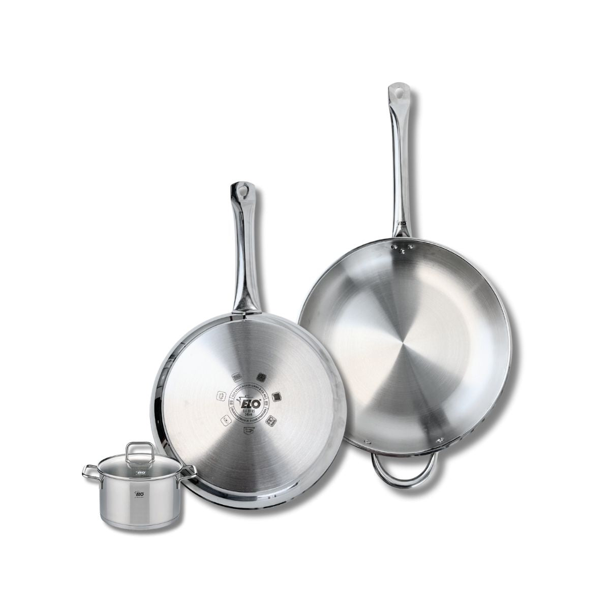 Ensemble de 2 Poêles de cuisson 28 et 32 cm et 1 faitout 12 cm  Profi Citrin Elo - Mathon - 1