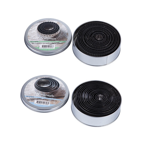 Lot 2 Boîtes de 14 découpoirs ronds lisses et cannelés 2 à 11 cm Mathon - Mathon - 1