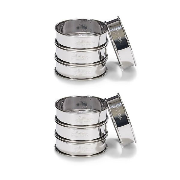 Lot de 8 cercles à tartes en inox 8cm Patisse - Mathon