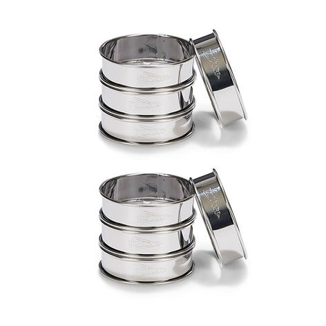 Lot de 8 cercles à tartes en inox 8cm Patisse - Mathon