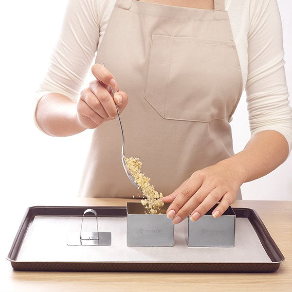 Lot de 4 emportes pièces carrés en inox avec poussoir Mathon - Mathon - 3