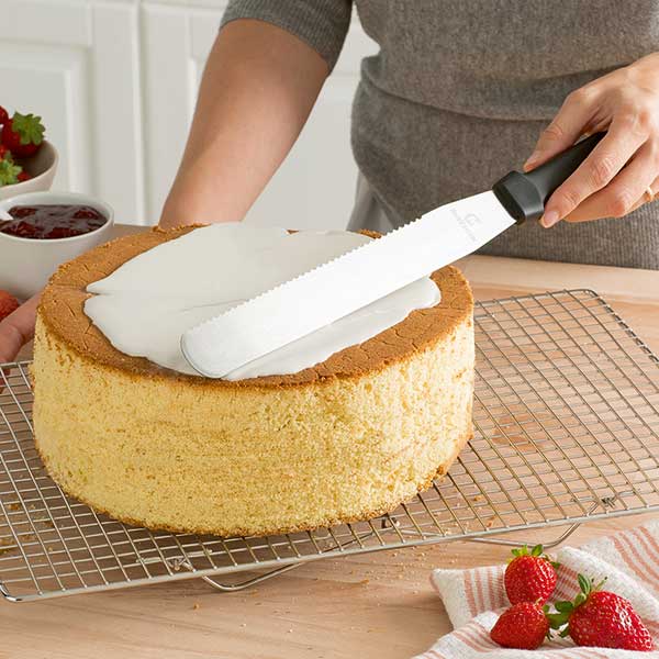 Set couteau à génoise spatule à glaçage et cercle à trancher extensible inox Mathon - Mathon - 3