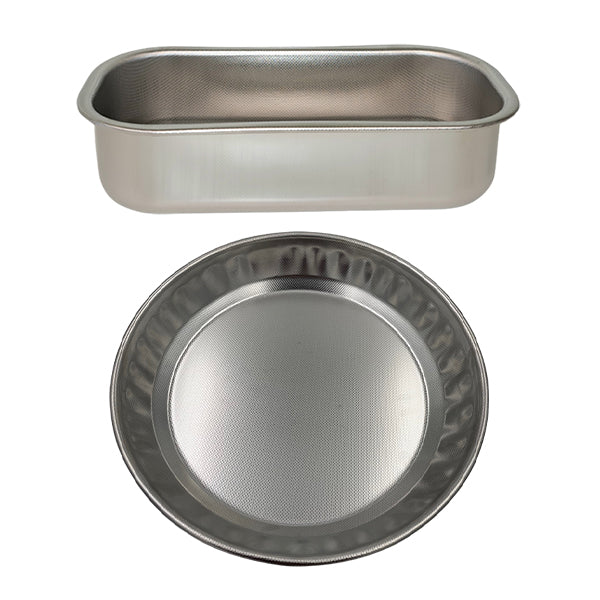 Lot moule à cake rectangulaire 30 cm et moule à tarte rond 28 cm en acier inoxydable  Steel Pan - Mathon - 1