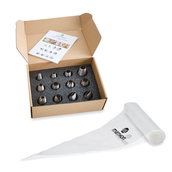 Lot coffret 12 douilles inox et 24 poches pâtissières  Mathon - Mathon - 1