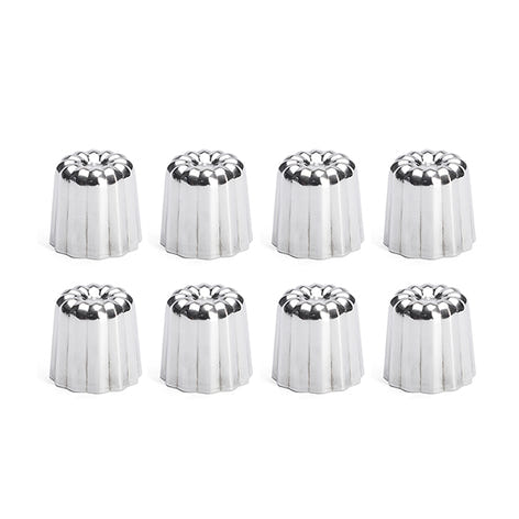 Lot 8 moules à canelés en inox Ø 4,5 cm De Buyer - Mathon - 1