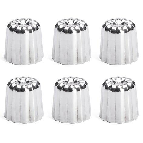 Lot 6 moules à canelés en inox Ø 5,5 cm De Buyer - Mathon - 1