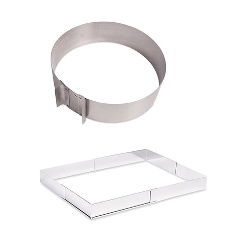 Lot cercle et rectangle à gâteau extensibles Mathon - Mathon - 1