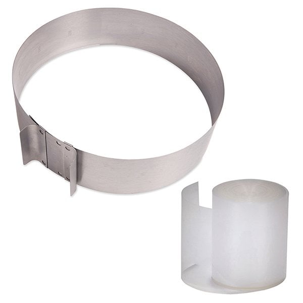 Lot cercle extensible en inox et rouleau bandes pour cercles 8 cm - Mathon - 1