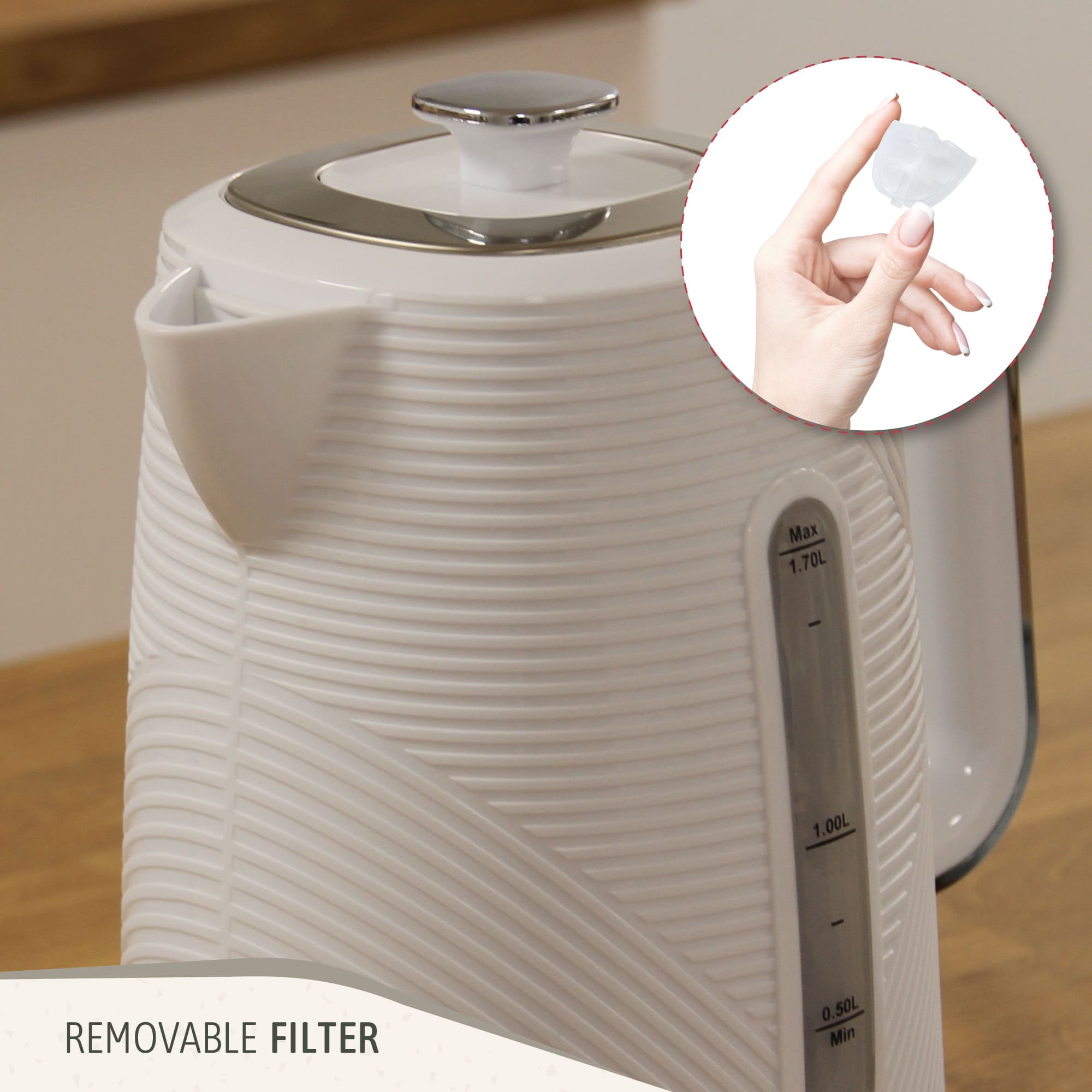 Elegance Ensemble Grille Pain 2 Fentes Large Bouilloire Électrique 1,7L sans BPA Blanc SKT1170WHT - Mathon - 8