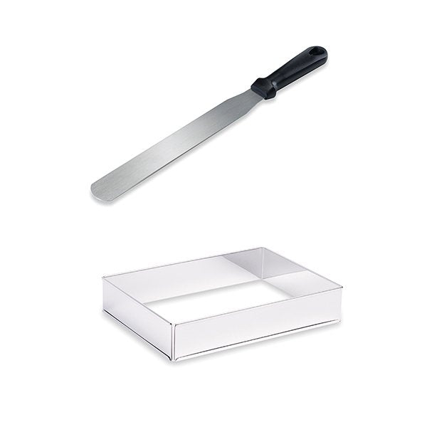 Lot rectangle à gâteau extensible et spatule à gâteaux Mathon - Mathon - 1