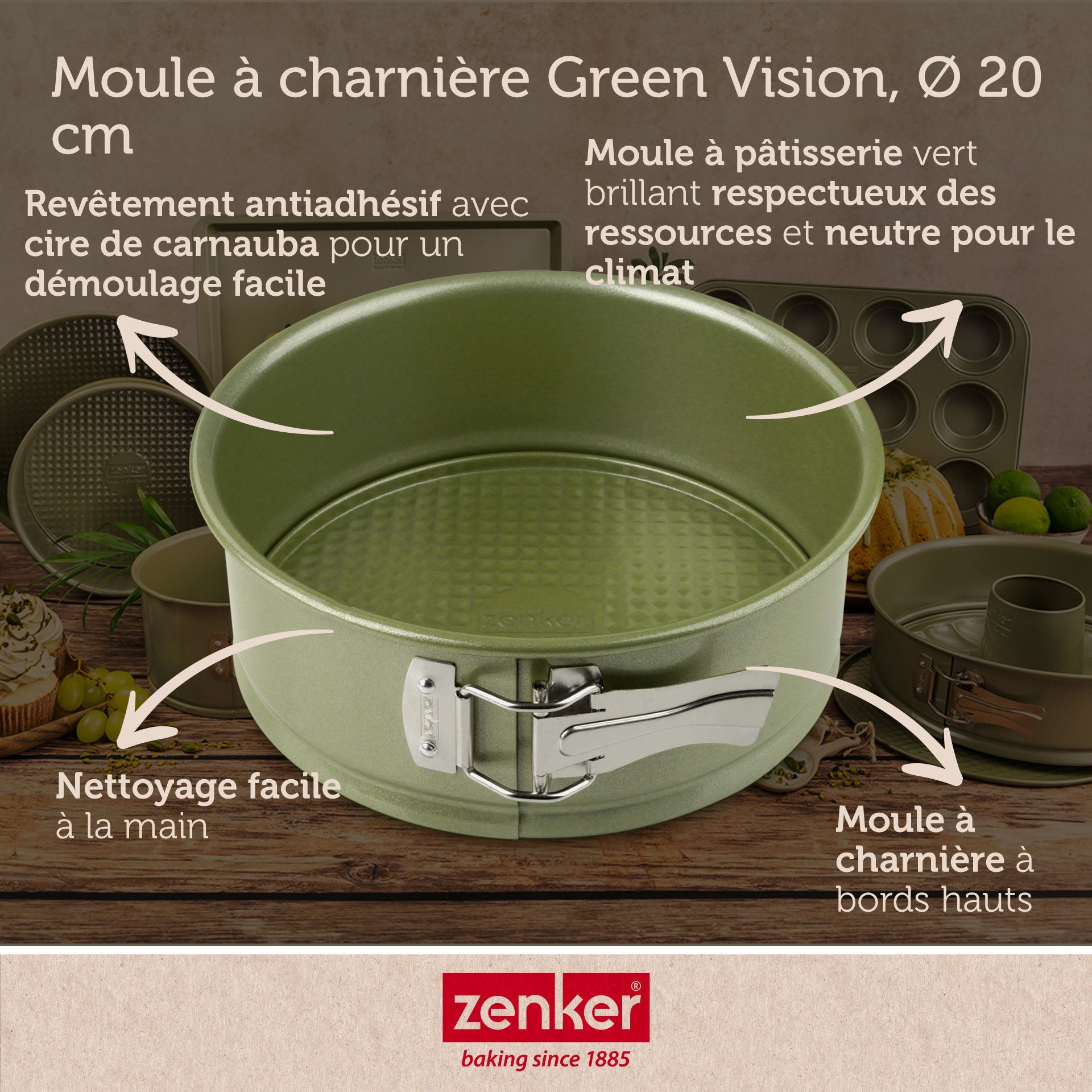 Moule à manqué à charnière 20 cm Zenker Green Vision Zenker - Mathon - 3