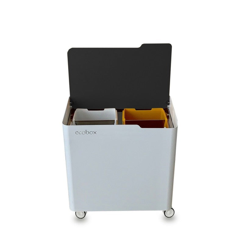 Poubelle pour tri sélectif modulable, fermeture douce, 40 litres, ecobox-top Don Hierro - Mathon - 8