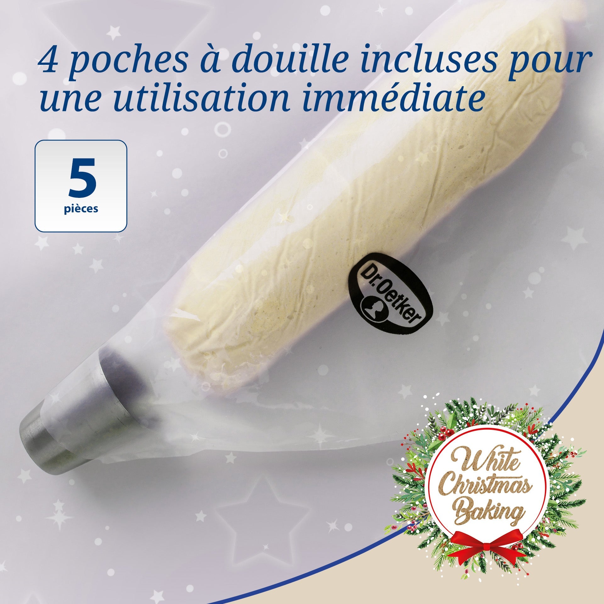 Ensemble de 8 poches à douille et embout flocon de neige en inox  Baker Edition Dr. Oetker - Mathon - 4
