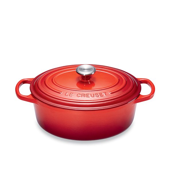 Cocotte fonte ovale cerise 29 cm Le Creuset - Mathon - 1