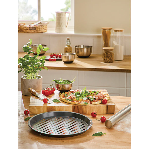 Lot 2 moules à pizza perforé en acier antiadhérent 29,5 cm Mathon - Mathon - 3