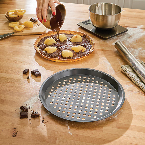 Lot 2 moules à pizza perforé en acier antiadhérent 29,5 cm Mathon - Mathon - 4