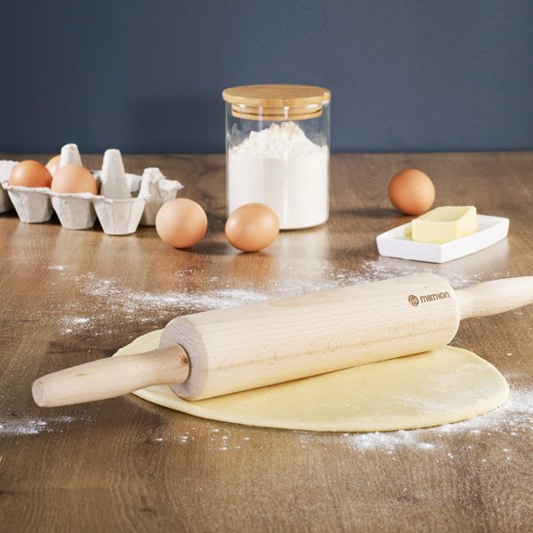 Rouleau à pâtisserie en hêtre avec poignées 38 cm Mathon - Mathon - 2