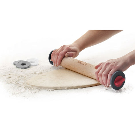 Rouleau à pâtisserie en hêtre avec anneaux Lacor - Mathon - 1