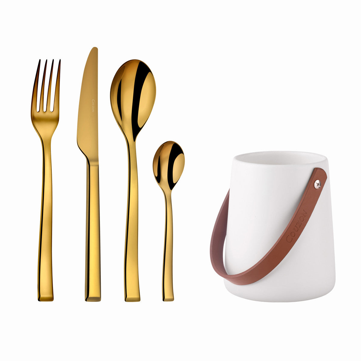 Side Doré - 24 couverts de table avec support de rangement nomade Couzon - Mathon - 1