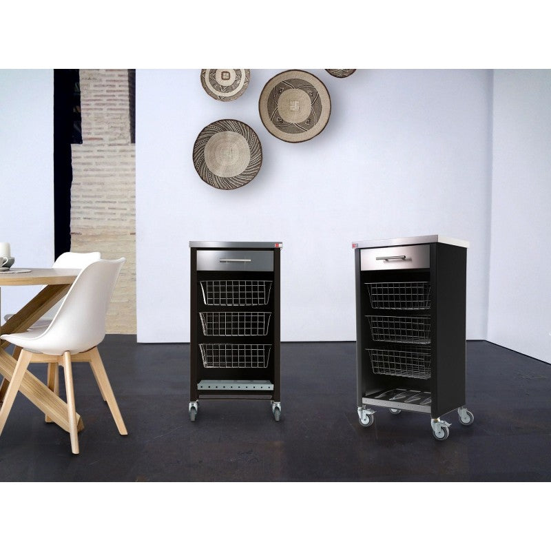 Desserte de cuisine plateau supérieur en Acier Inoxydable, CHELSEA, Noir Don Hierro - Mathon - 6