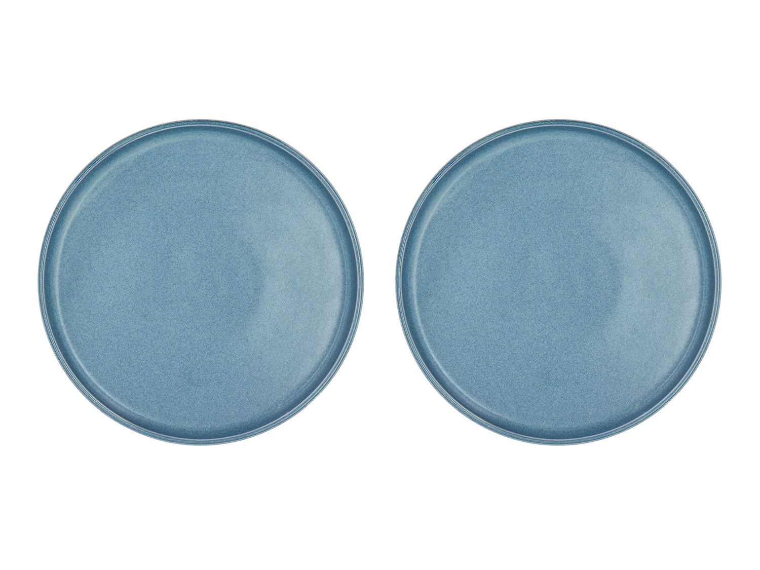 Set de 2 assiettes plates FJORD en porcelaine Bleu Villa Collection - Mathon - 3