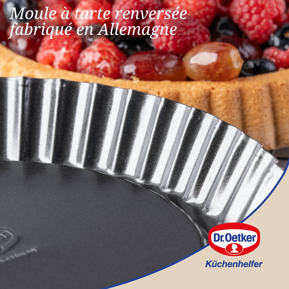 Ensemble de 2 Moules à tarte renversée 22 cm  Tradition Dr. Oetker - Mathon - 2