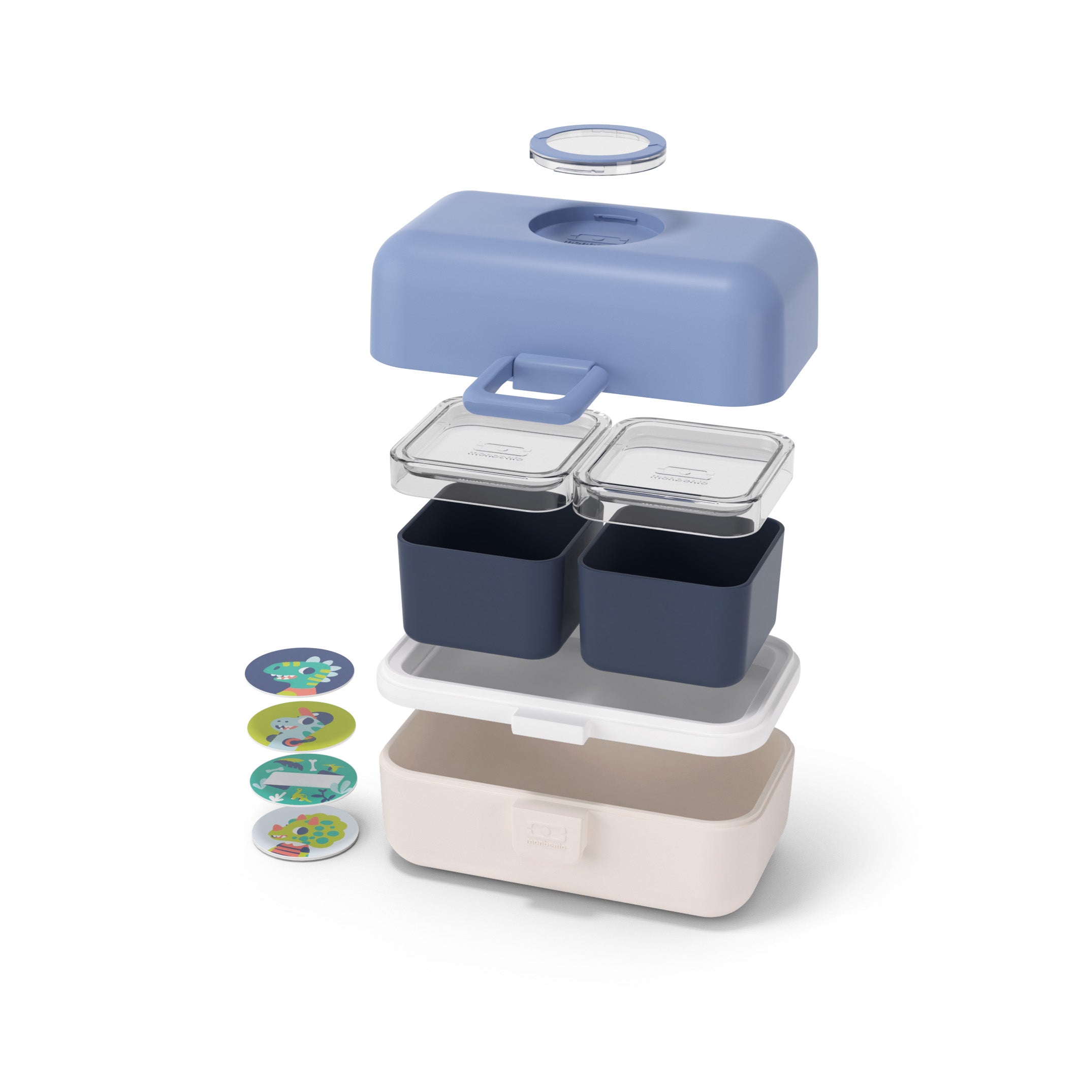 Lunch box à compartiments pour enfant Tresor 800ml Bleu/Crème Monbento - Mathon - 2