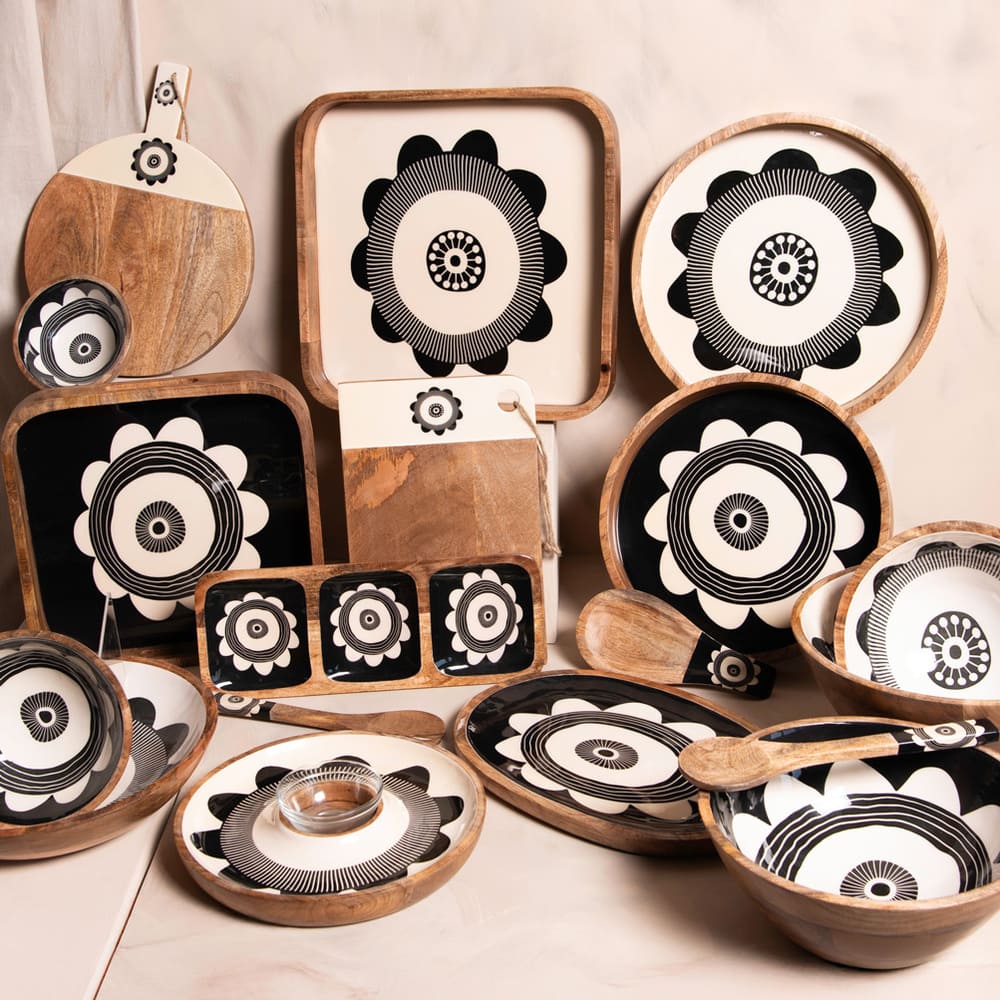 Set de 2 plateaux rond Zanzibar 35 et 40 cm Table passion - Mathon - 3