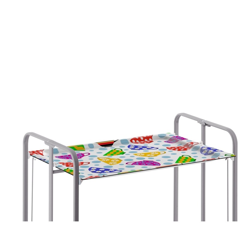 Desserte pliante 2 niveaux avec roulettes – structure gris aluminium, bauhaus Don Hierro - Mathon - 3