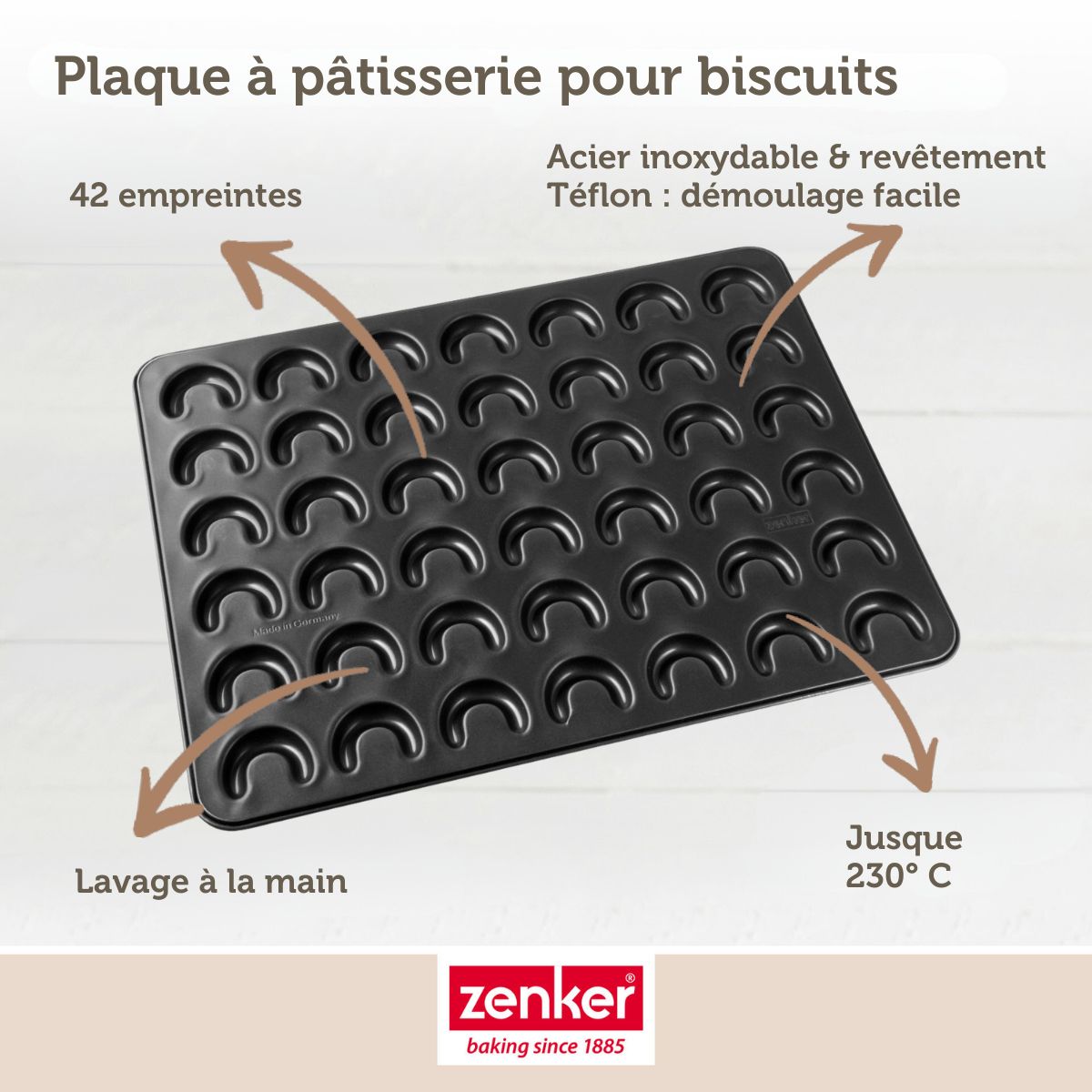 Moule pour vanille kipferl croissant vanille 42 x 32 cm Zenker Special Creative Zenker - Mathon - 6